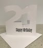 21st Birthday cards, handmade in white or brown kraft card with envelope, - Image 5