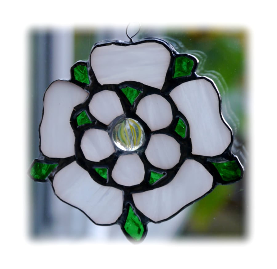 Yorkshire Rose Suncatcher Stained Glass 036