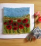 Needle felted Poppies greeting card