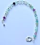 Handmade Fluorite Bracelet - Sterling Silver Rose Toggle Clasp - Image 5
