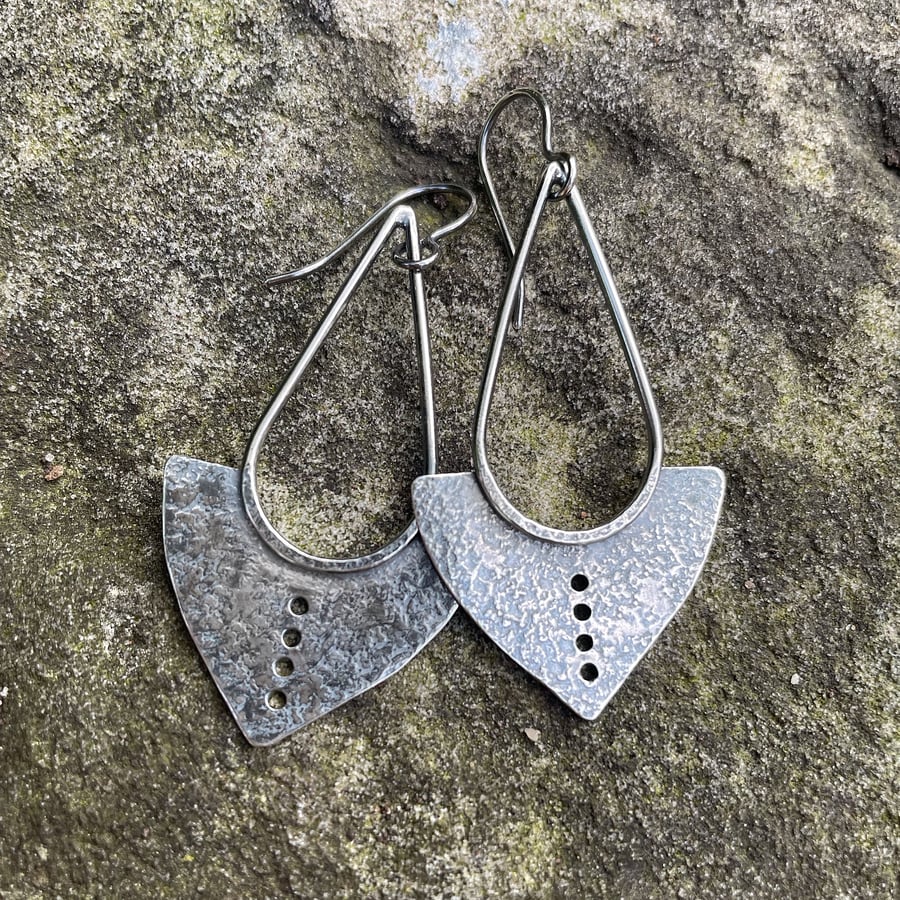 Large Oxidized Silver Tribal Pedants Large Oxidized Silver Tribal Pedants