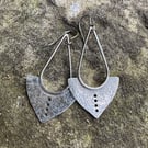 Sterling silver oxidised tribal earrings