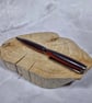 Hand Turned Epoxy Twist Pen - Red and Purple with Gun Metal Plating - Image 1