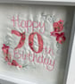 Happy 70th Birthday embroidered picture