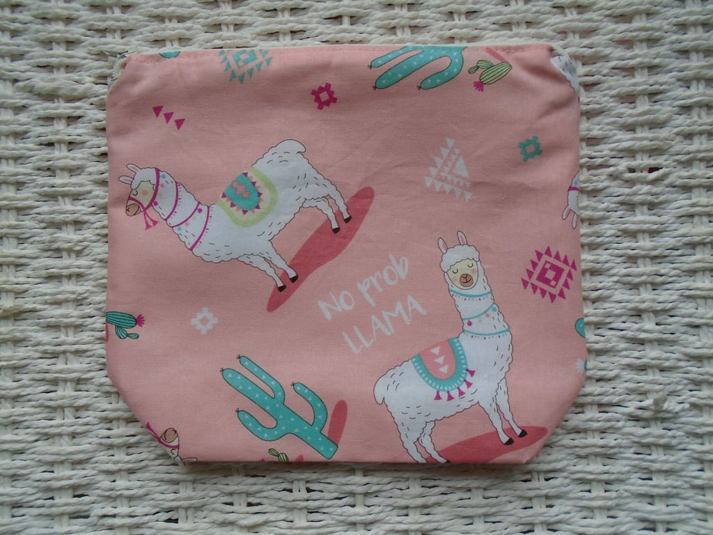Llama Pencil Case or Make Up Bag.