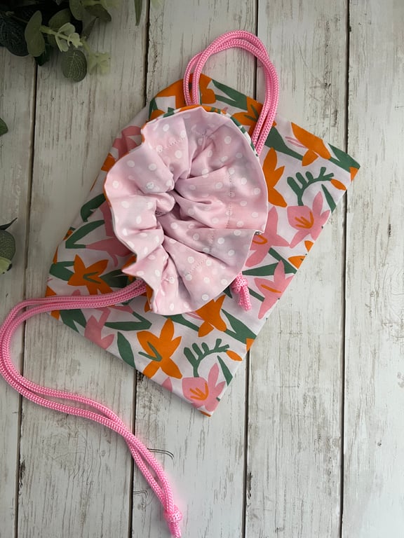 Fabric Drawstring Bag: Fully Lined Reusable Gift Bag, Toiletries Bag, Travel Bag