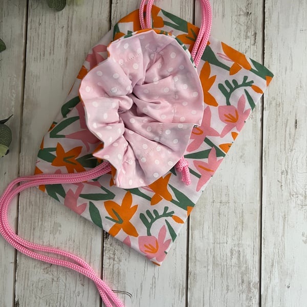 Fabric Drawstring Bag: Fully Lined Reusable Gift Bag, Toiletries Bag, Travel Bag