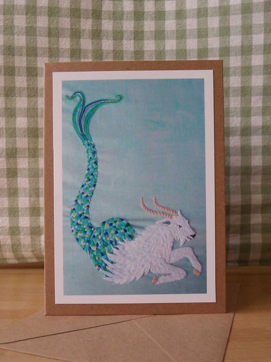 Capricorn Greetings Card, Capricorn Birthday Card, December, January