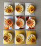 Handmade Ceramic Sunflower brooch, Hand Made Pottery Badge - Image 3