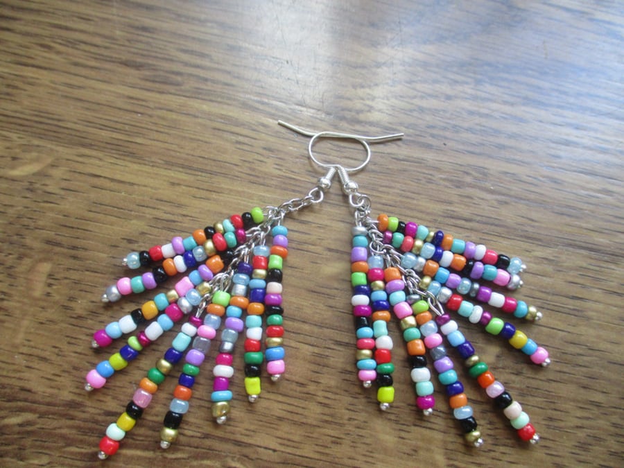 Elegant Multicolor Beaded Earrings