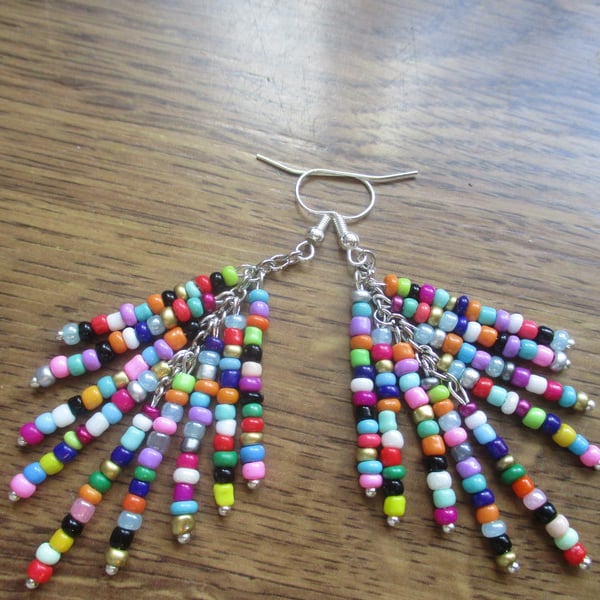 Elegant Multicolor Beaded Earrings
