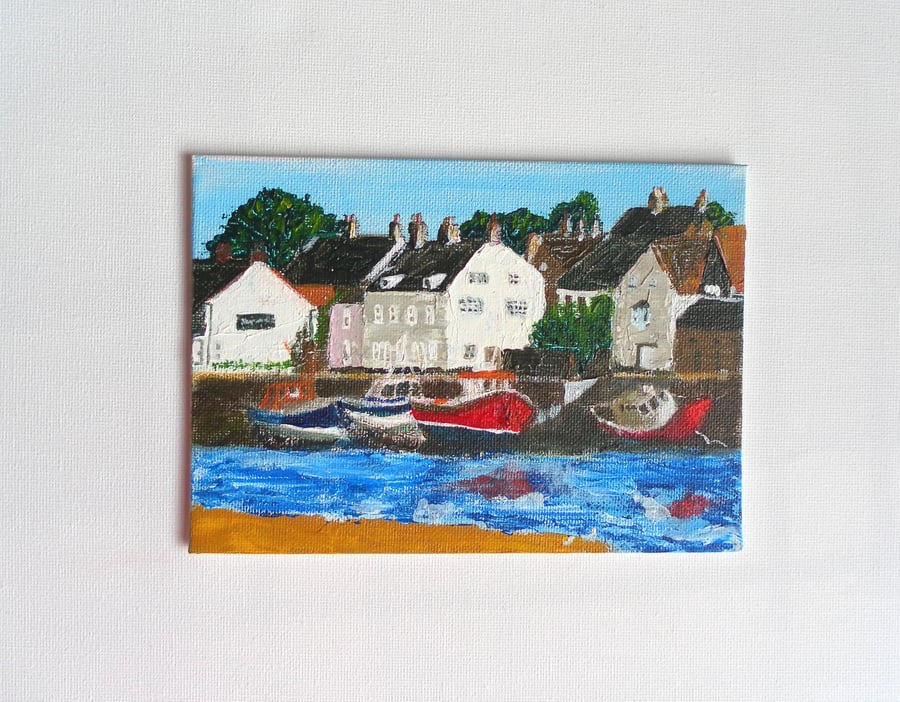 Wells-Next-the-Sea, Low Tide, original acrylic painting 