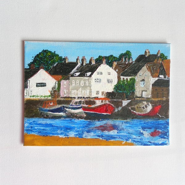 Wells-Next-the-Sea, Low Tide, original acrylic painting 