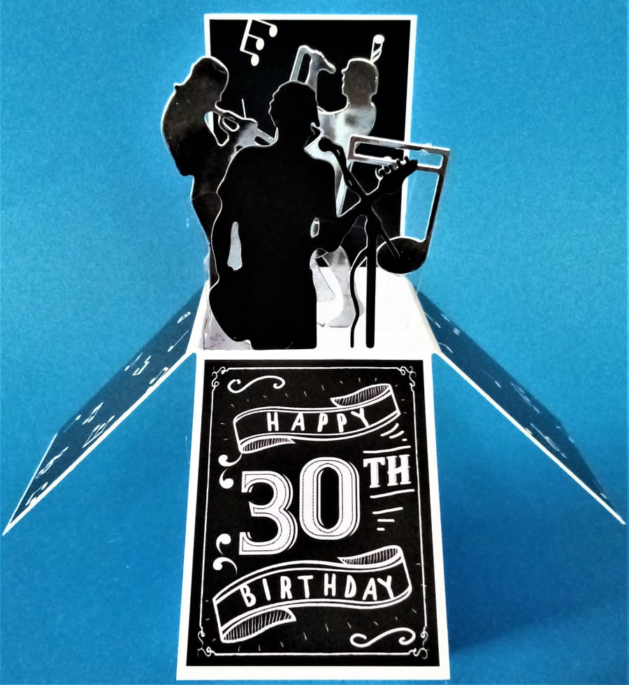Men's 30th Birthday Card with Music