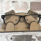 Wooden dog glasses holder