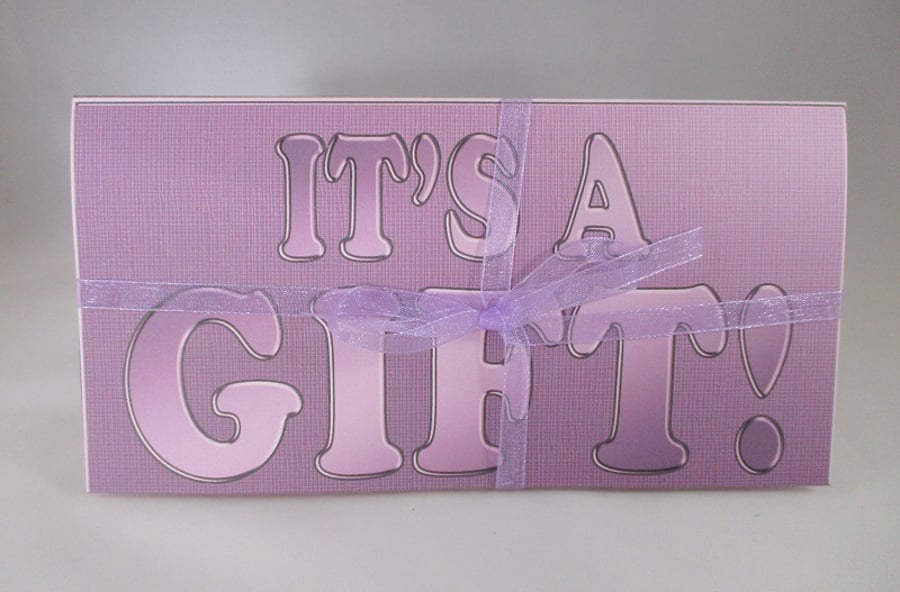 Handmade Money ,Gift Card Wallet ,Pink, Lilac, Personalise