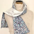 Liberty of London Print Long Scarf.Cotton Tana Lawn and Velvet  