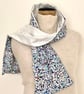 Liberty of London Print Long Scarf.Cotton Tana Lawn and Velvet  