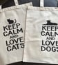 Reusable Tote organic cotton bags with slogan on in glitter vinyl 5oz cotton bag - Image 1