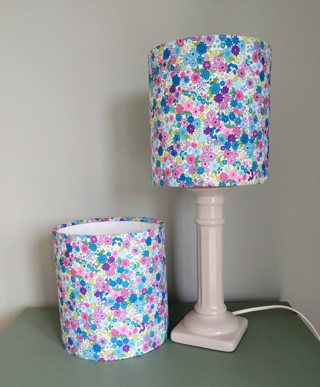 Topica Mini Floral Classic Cylindrical Drum Lampshades X 2