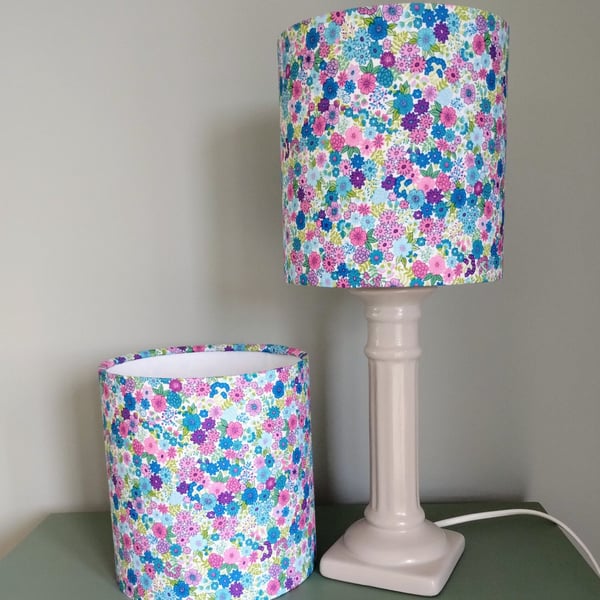 Topica Mini Floral Classic Cylindrical Drum Lampshades X 2