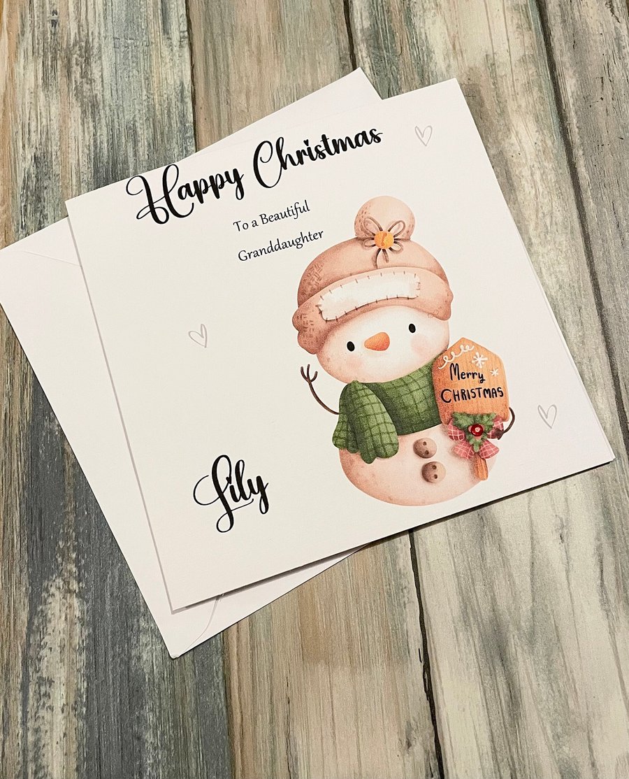 Cute Merry Christmas card for Niece, Granddaughter, Sister, Best Friend, Cousin,