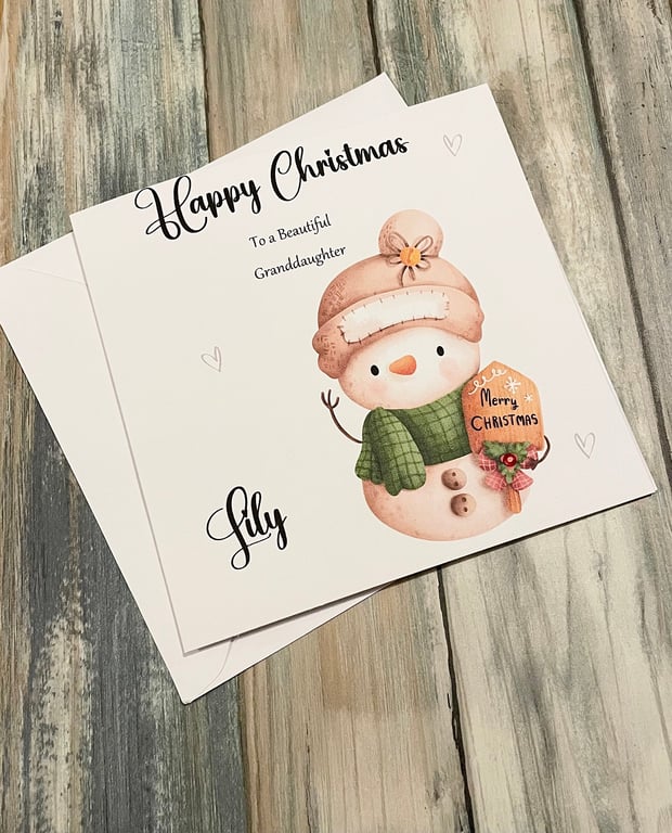 Cute Merry Christmas card for Niece, Granddaughter, Sister, Best Friend, Cousin,