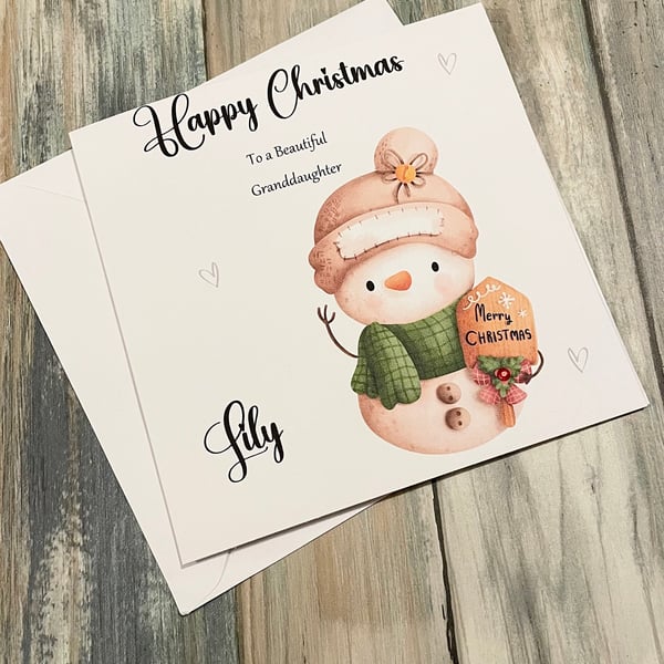 Cute Merry Christmas card for Niece, Granddaughter, Sister, Best Friend, Cousin,