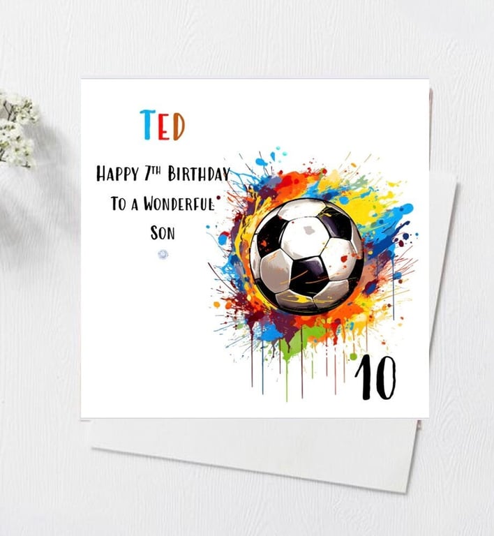 Football Personalised Card For Him Her Happy Birthday Son Nephew Grandson etc
