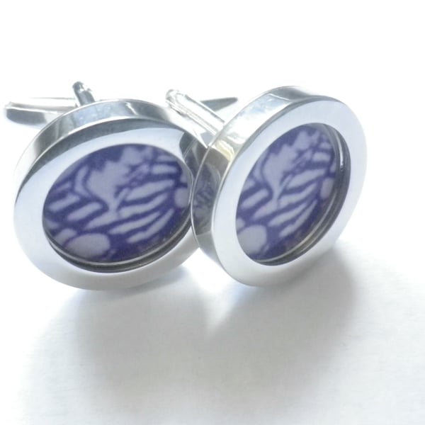 Vintage Rugby cufflinks, classic hoops, great image, free UK shipping...