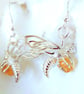 Realistic 3D Sterling Silver & Citrine Bee Earrings - Image 8