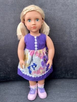 Our generation Purple Floral Doll's Dress, Tiny Tears, Baby Born