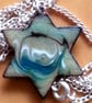 six point star scrolled red-brown, white and dark green over pale green - Image 2