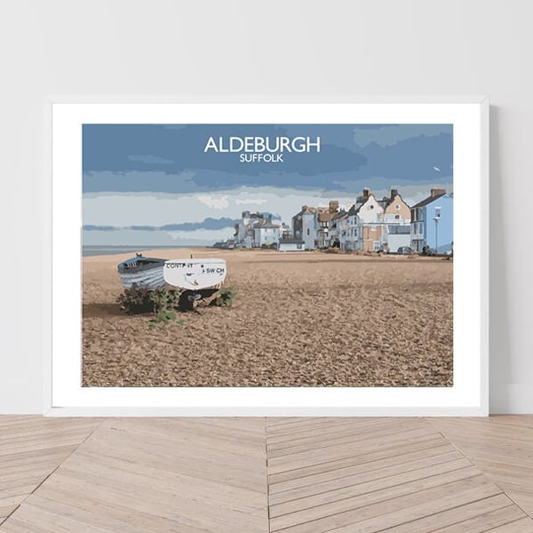 Aldeburgh, Suffolk Art Print Travel Poster Railway Poster Salty Seas Original Pr