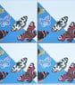 Set of 4 Light Blue British Butterfly Ceramic Tile Coasters with Cork Backing - Image 3
