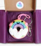 Crochet rainbow doughnut bag charm, rainbow decoration, rainbow gift, bag charm. - Image 5