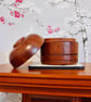 Beautiful, hand-turned mahogany, pull top pot. - Image 6