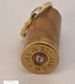 Reclaimed Oak and Hull 12 Bore Cartridge Keyring Recycled Wood Brass Detail - Image 4
