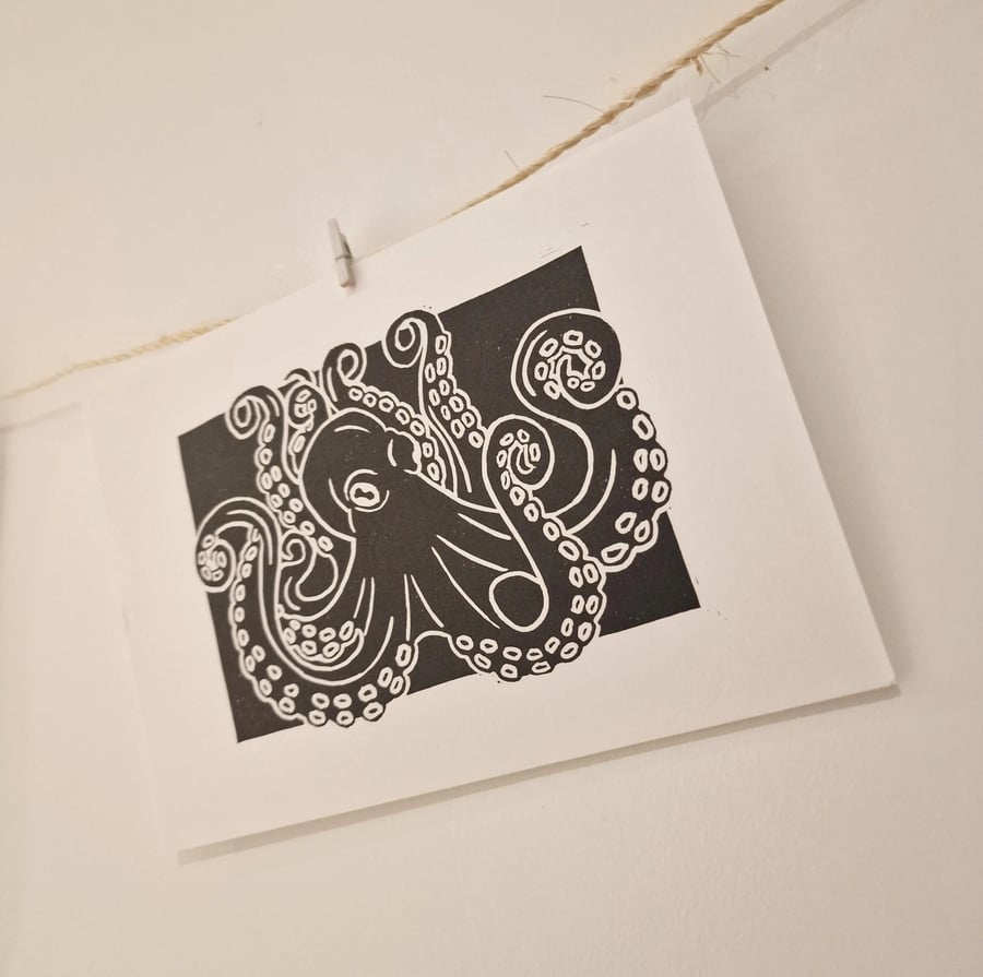 Octopus Lino Print