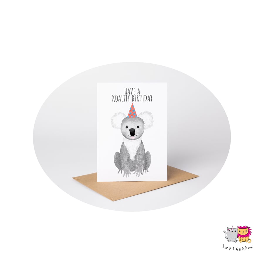 Koala Birthday Card, A6 Birthday Card, Cute Animal Birthday Card