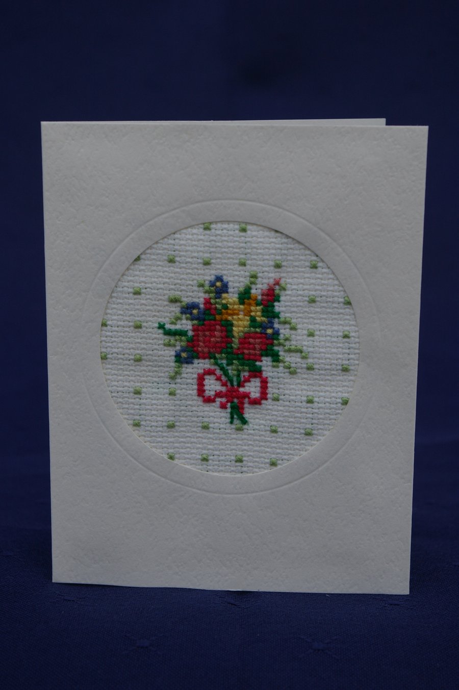 Greetings Card Cross Stitch Floral Desgin