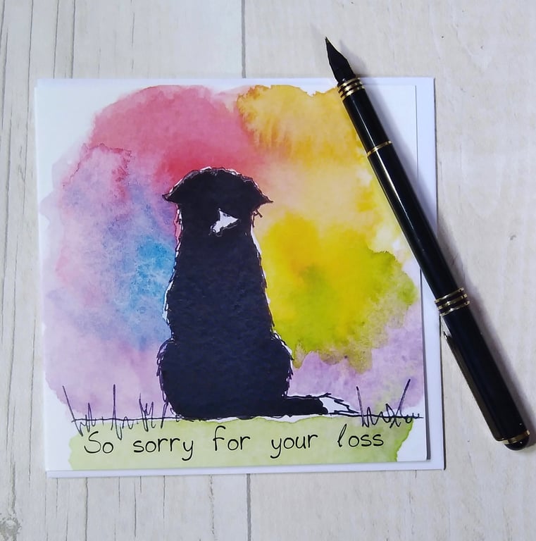 Border Collie sympathy card. Printed card. Border Collie loss card. Dog loss.