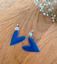 Polymer clay blue glittery studs