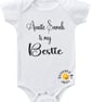 Personalised Baby Bodysuit Auntie (name) Is My Bestie