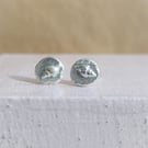 Recycled sterling silver shell studs