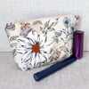 SALE:Floral make up bag, zipped pouch, cosmetic bag
