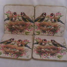 Set of 4 Goldfinch Coasters.