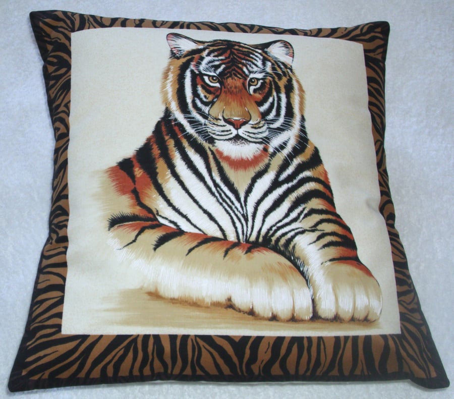 On Safari  magnificent Tiger cushion 