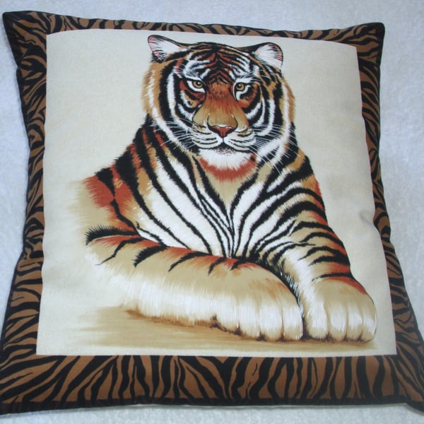 On Safari  magnificent Tiger cushion 