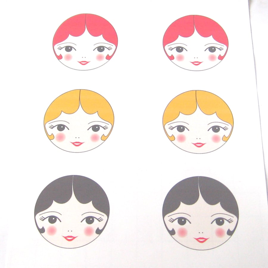 PDF Printable Transfer Craft Doll Faces - Tamara Doll Face